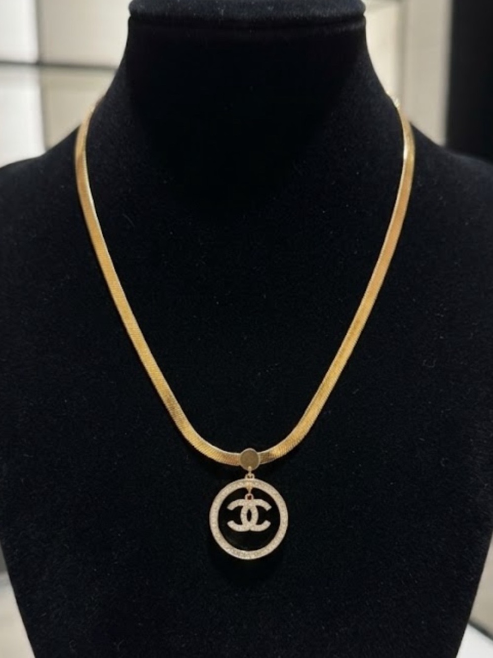 Brand New !! 18k stainless steel Gold CC Pendant Necklace